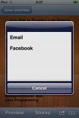 book reference share facebook email iphone app screen