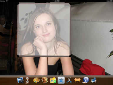 crop photo effect, picture ipad app screen