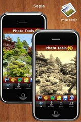 sepia photo effect iphone app screen