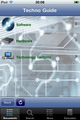 technology categories iphone app screen
