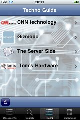 technology news iphone app screen